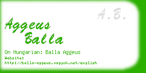 aggeus balla business card